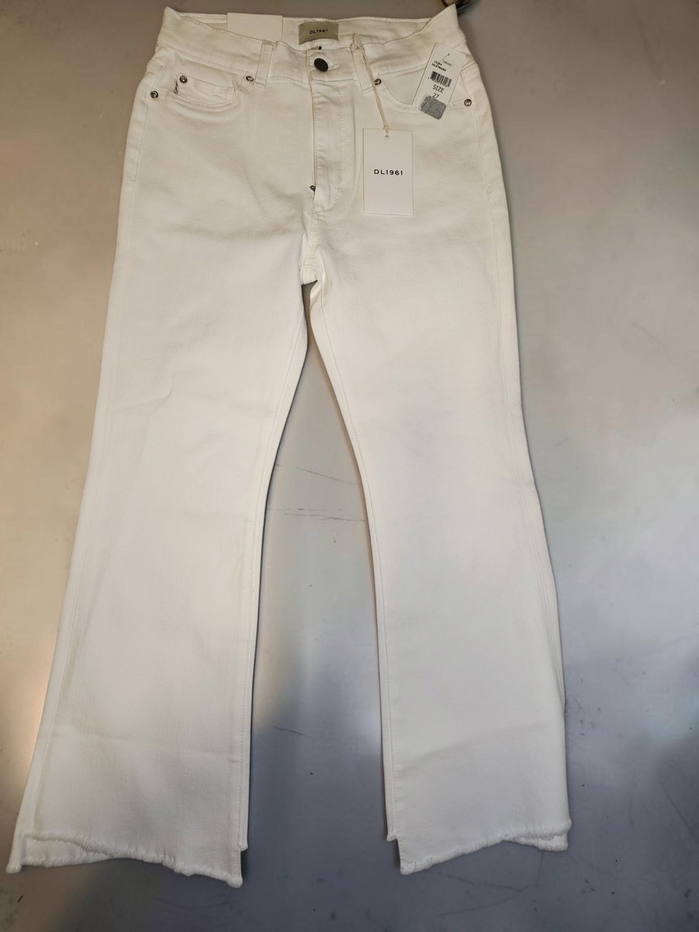 DL1961 Bridget Boot High Rise Crop Jeans White 27